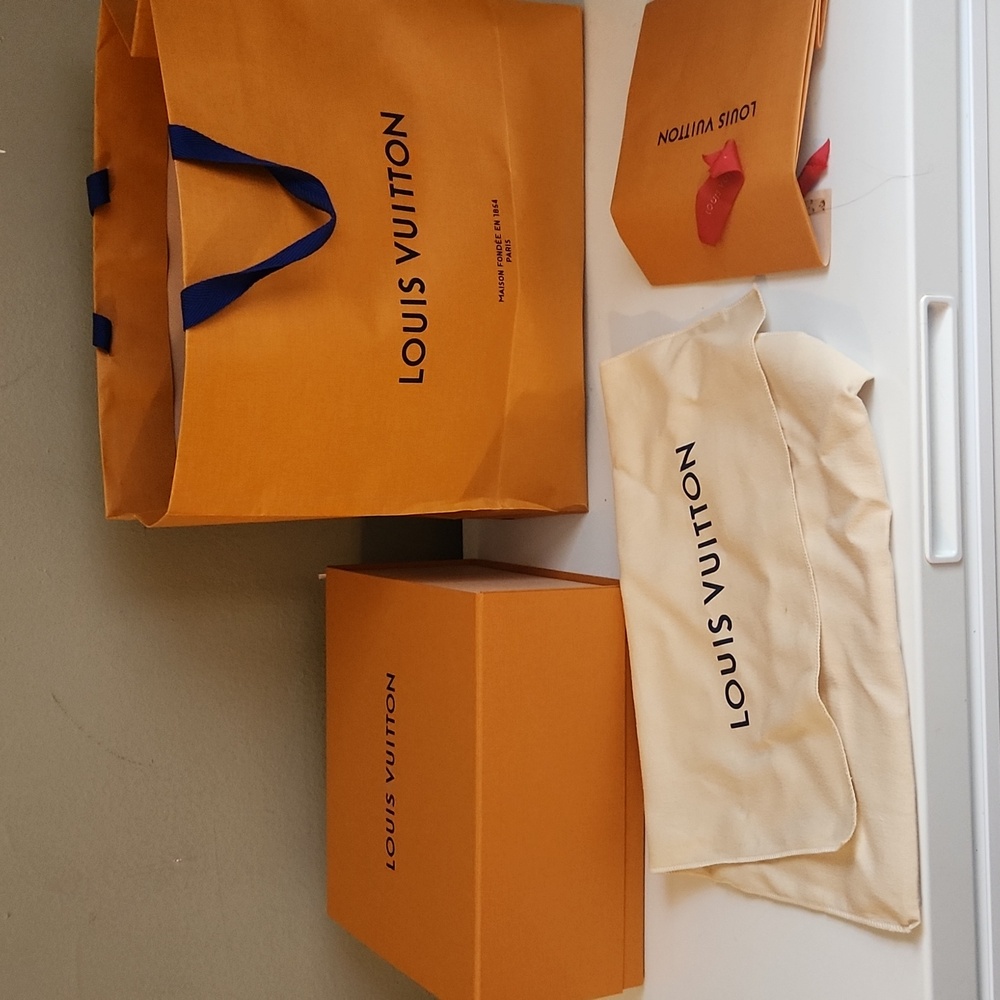 Medium Empty Louis Vuitton Box, Gift Bag, and Dust Bag